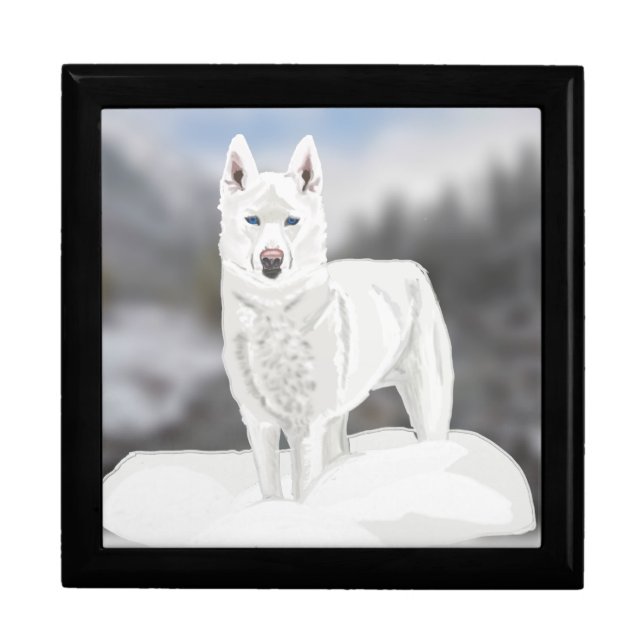 White Husky Gift Box (Front)