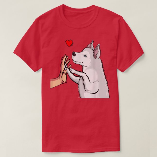 White Husky Love Cute Dog Mom Girls Women  T-Shirt (Design Front)