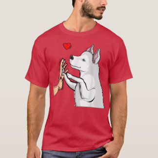 White Husky Love Cute Dog Mom Girls Women  T-Shirt