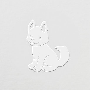 White Husky Puppy Dog Embosser