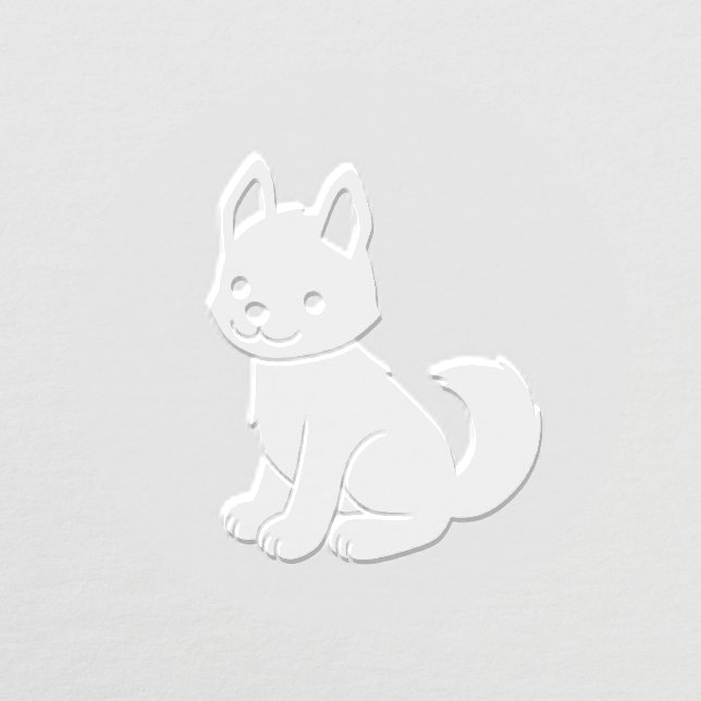 White Husky Puppy Dog Embosser (Design)