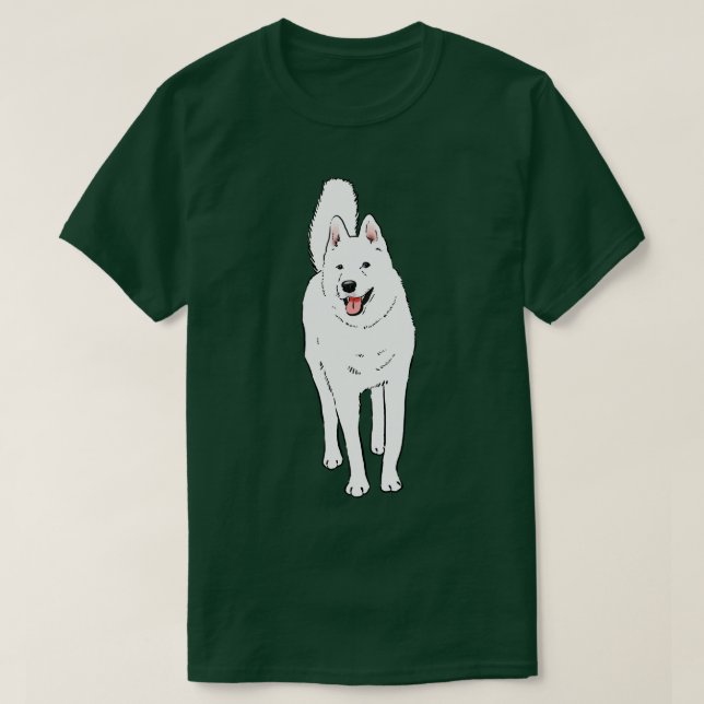 White Husky with Blue Eyes T-Shirt (Design Front)