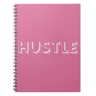 White Hustle Modern Typography Notebook