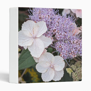 White Hydrangea Aspera Flowers Floral 3 Ring Binder