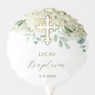 White Hydrangea Baptism Balloon