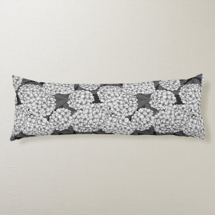 White hydrangea body pillow