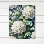 White Hydrangea Botanical Painting Jigsaw Puzzle<br><div class="desc">White hydrangea puzzle</div>