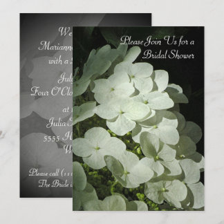 White Hydrangea Bridal Shower Invitation