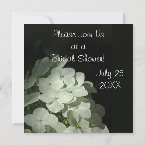 White Hydrangea Bridal Shower Invitation