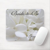 White Hydrangea "Bride-to-Be" mousepad (With Mouse)