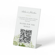White Hydrangea Charity Donation Sign