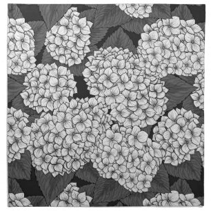 White hydrangea cloth napkin