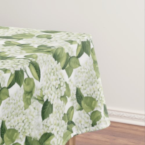 White Hydrangea Cotton Tablecloth