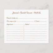 White Hydrangea & Country Mason Jar Bridal Shower Invitation Postcard (Back)