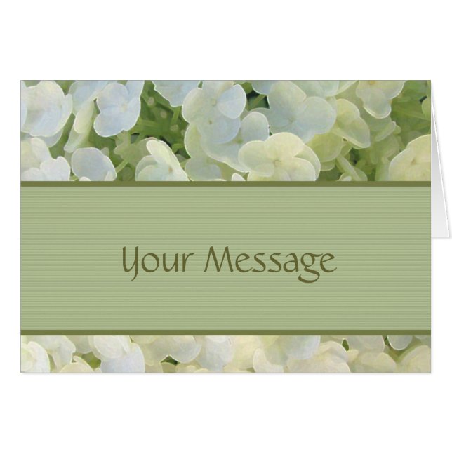 White hydrangea custom card (Front Horizontal)