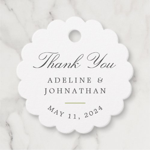 White Hydrangea Elegant Wedding Thank You Favor Tags