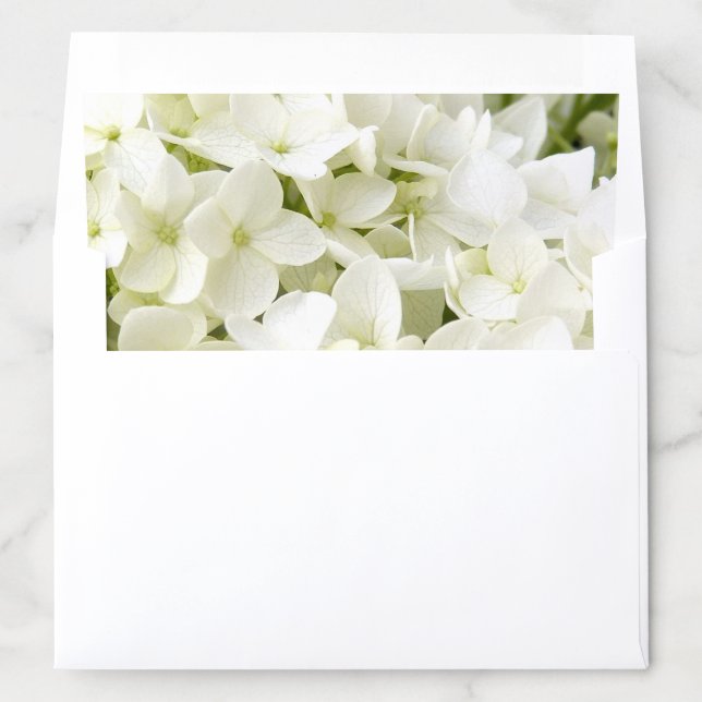 White Hydrangea Envelope Liner (In Envelope)