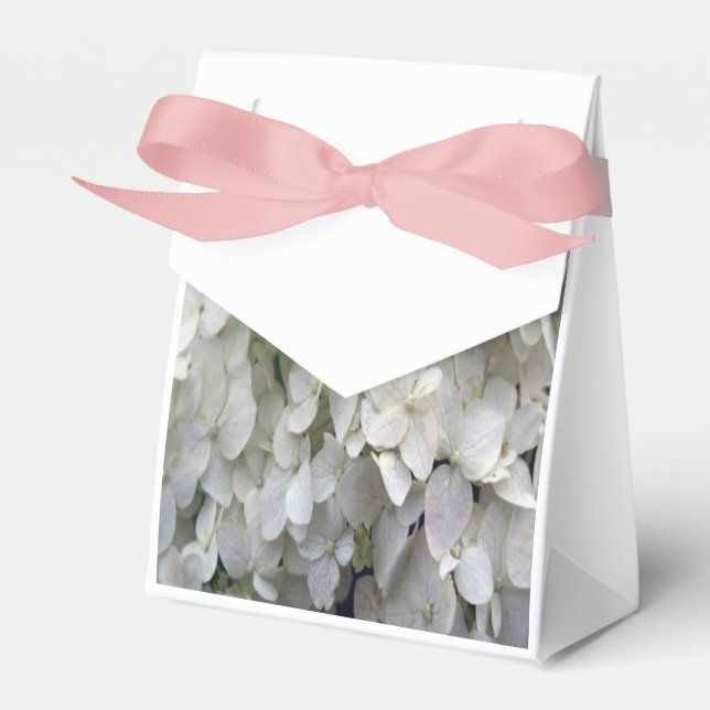 White Hydrangea Favor Boxes (Front Side)