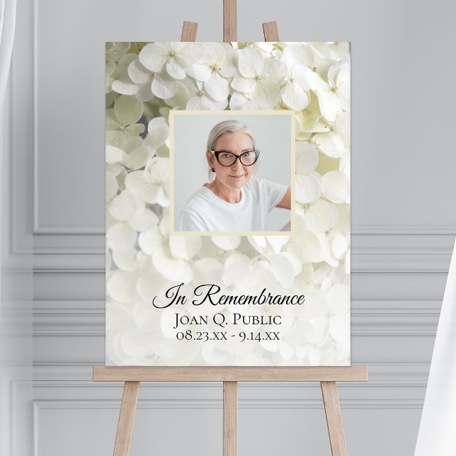 White Hydrangea Floral Celebration of Life Funeral Foam Board (Creator Uploaded)