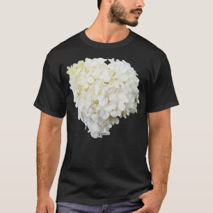 White Hydrangea Floral Photo Cutout T-Shirt