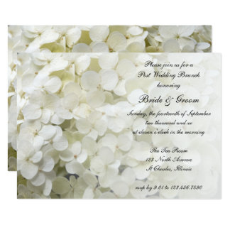 White Hydrangea Floral Post Wedding Brunch Invite