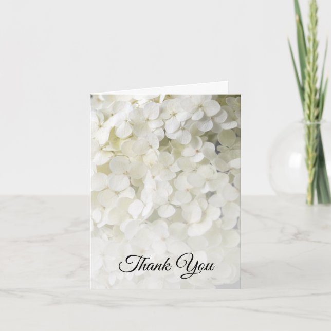 White Hydrangea Floral Sympathy Thank You (Front)