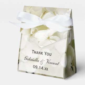 White Hydrangea Floral Wedding Favor Boxes