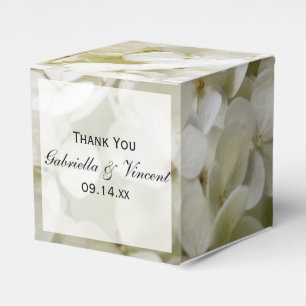 White Hydrangea Floral Wedding Favor Boxes