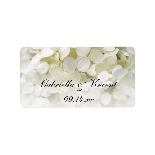White Hydrangea Floral Wedding Favor Tags