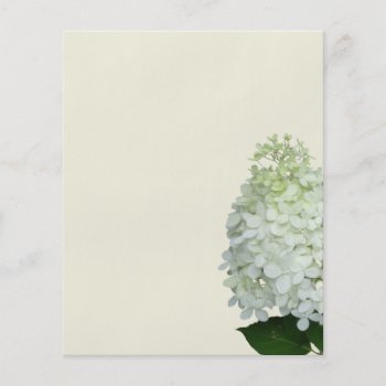 White Hydrangea Flower Blank Ecru Paper by BlueHyd at Zazzle