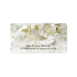 White Hydrangea Flower Return Address Label