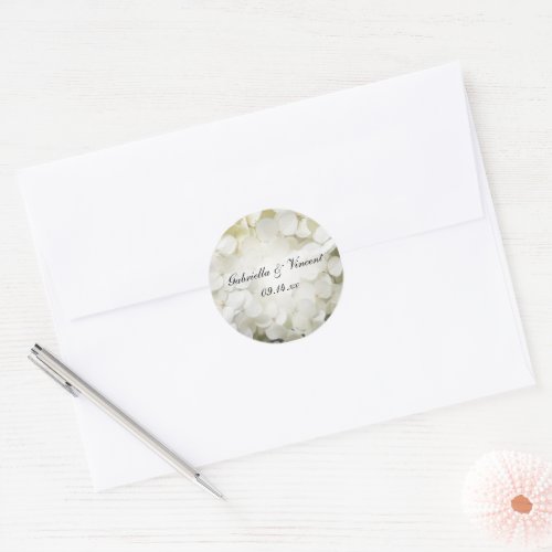 White Hydrangea Flower Wedding Envelope Seal