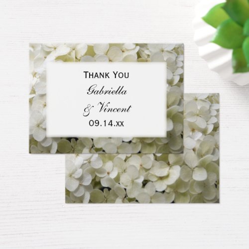 White Hydrangea Flower Wedding Thank You Favor Tag