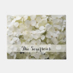 White Hydrangea Flowers Doormat at Zazzle