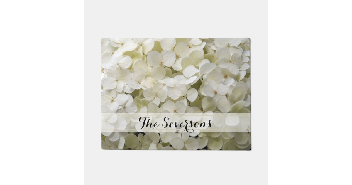 White Hydrangea Flowers Doormat Zazzle