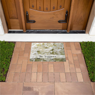 White Hydrangea Flowers Doormat