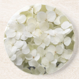 White Hydrangea Flowers Drink Coaster