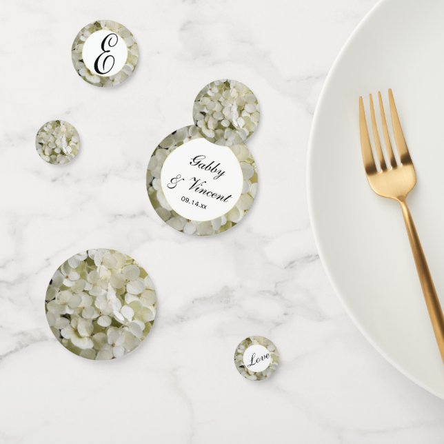 White Hydrangea Flowers Wedding Confetti (Group)