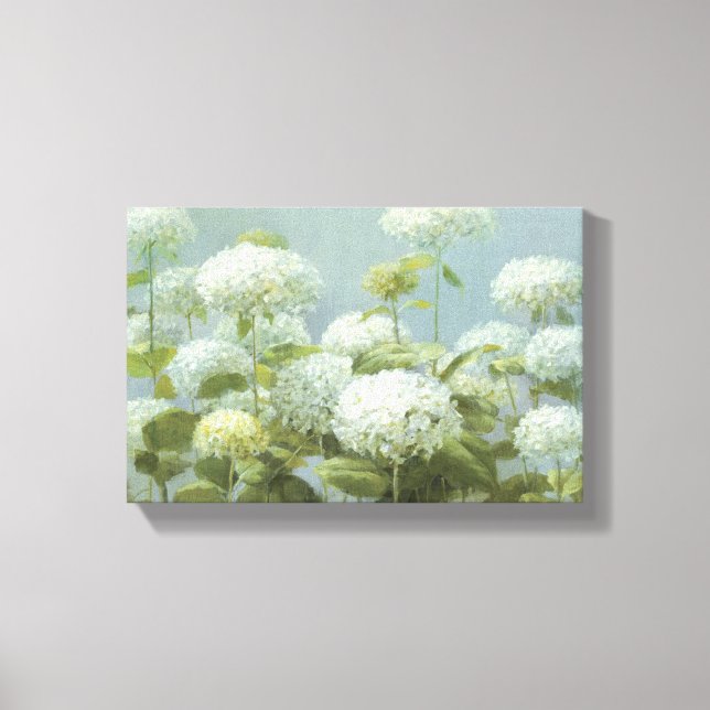 White Hydrangea Garden Canvas Print (Front)
