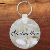 White Hydrangea "Godmother" keyring (Front)