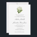 White Hydrangea Grandmillennial Wedding Invitation<br><div class="desc">Easy to customize formal and elegant text invites guests to celebrate the union of a couple in marriage. New traditional grand-millennial style features a crisp color palette of white and green and a perfect antique limelight green hydrangea flower illustration. The blank reverse side is a blank canvas for adding more...</div>
