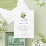 White Hydrangea Grandmillennial Wedding Invitation<br><div class="desc">Easy to customize formal and elegant text invites guests to celebrate the union of a couple in marriage. New traditional grand-millennial style features a crisp color palette of white and green and a perfect antique limelight green hydrangea flower illustration.</div>