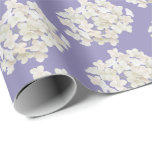 White Hydrangea on Lavender Wrapping Paper<br><div class="desc">White hydrangea pattern on lavender background.
Background color can be changed.</div>
