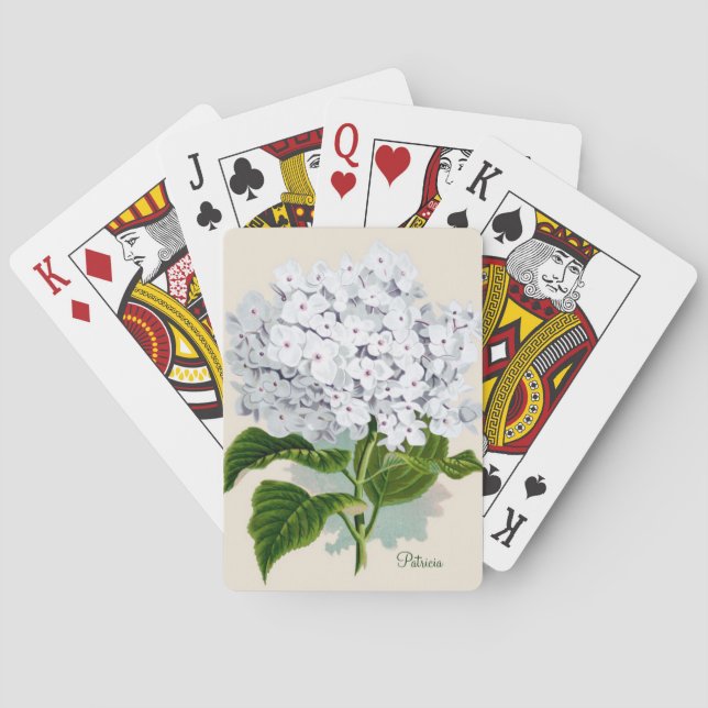 White Hydrangea Playing Cards (Back)