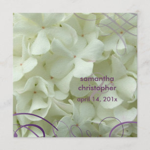 White hydrangea/romantic wedding invitations