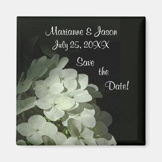 White Hydrangea Save the Date Magnet