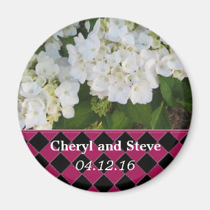 White Hydrangea Save the Date Magnet