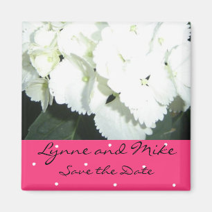 White Hydrangea Save the Date Magnet