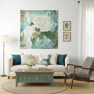White hydrangea tapestry