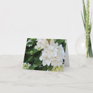 White Hydrangea Thank You Card